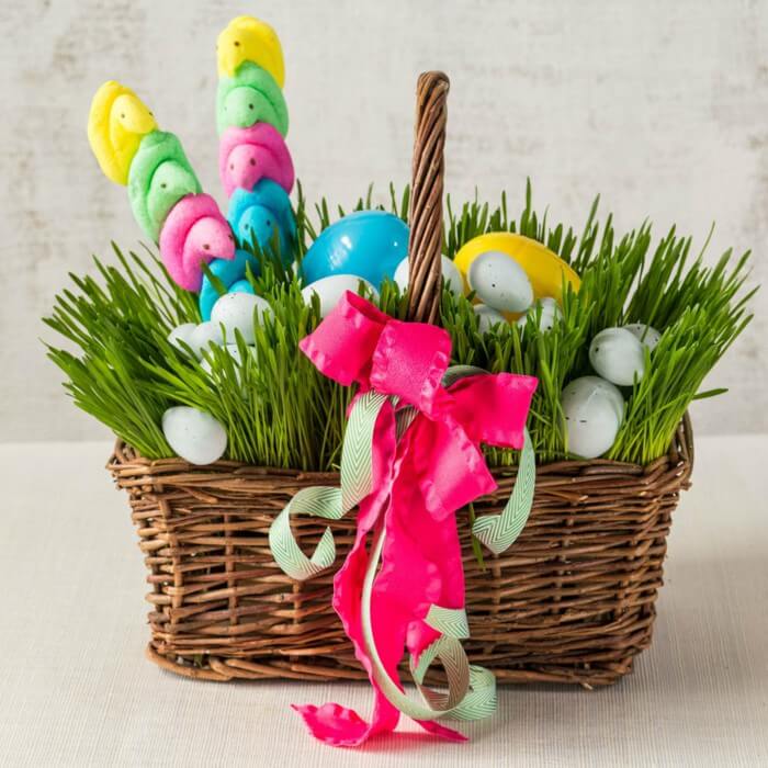 Pretty Lush Grass-Filled Easter Basket
