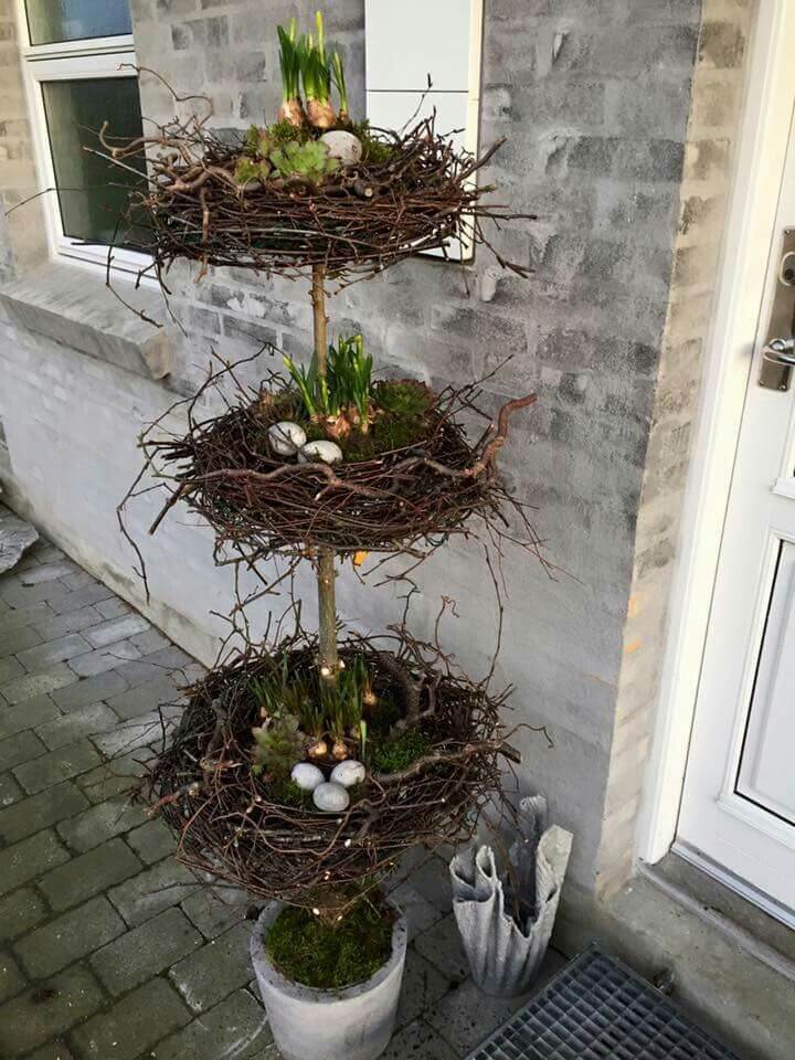 Tri-Level Easter Egg Nest Topiary