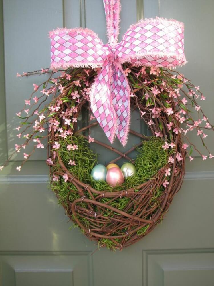 Pretty Easter Egg Nest Door Decoration