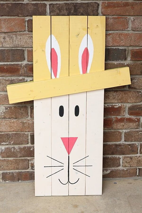Wood Board Bunny Porch Décor