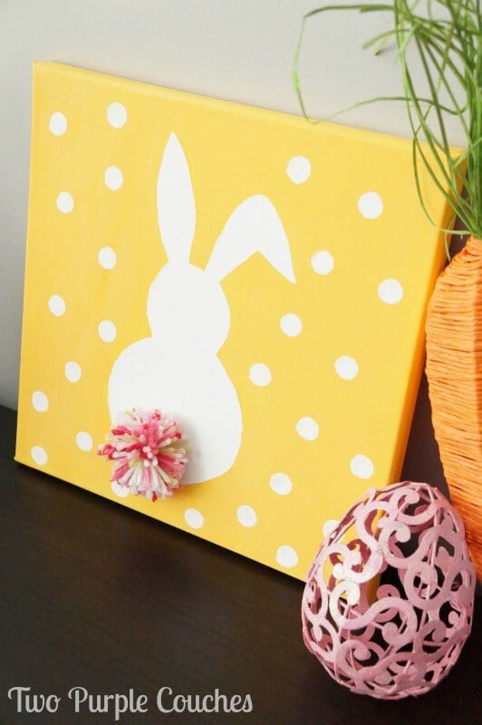 DIY Pom-Pom Easter Bunny Art