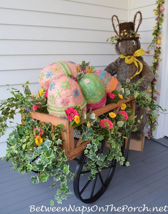 Bunny Egg Cart Decoration