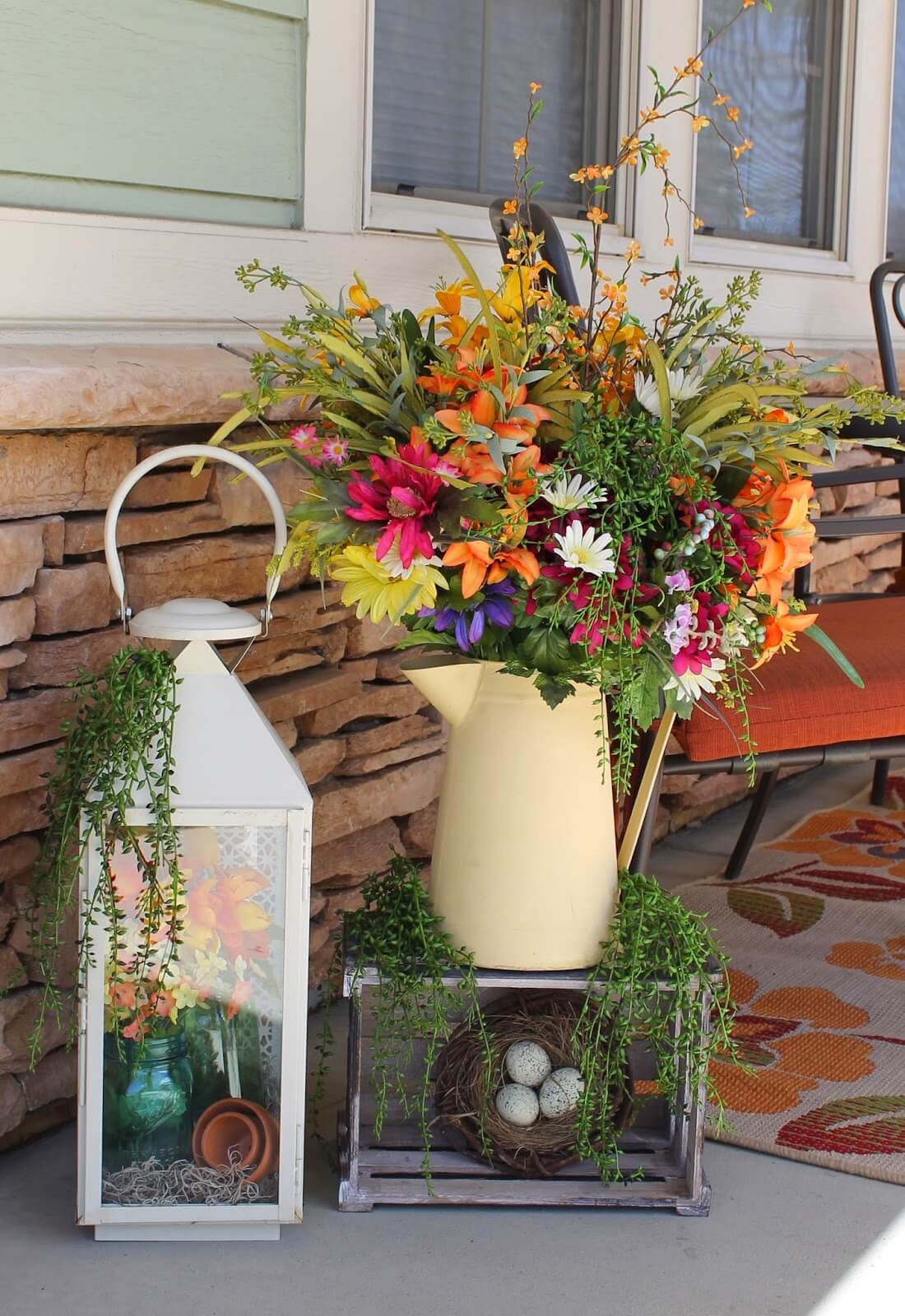 Watering Can and Lantern Floral Displays