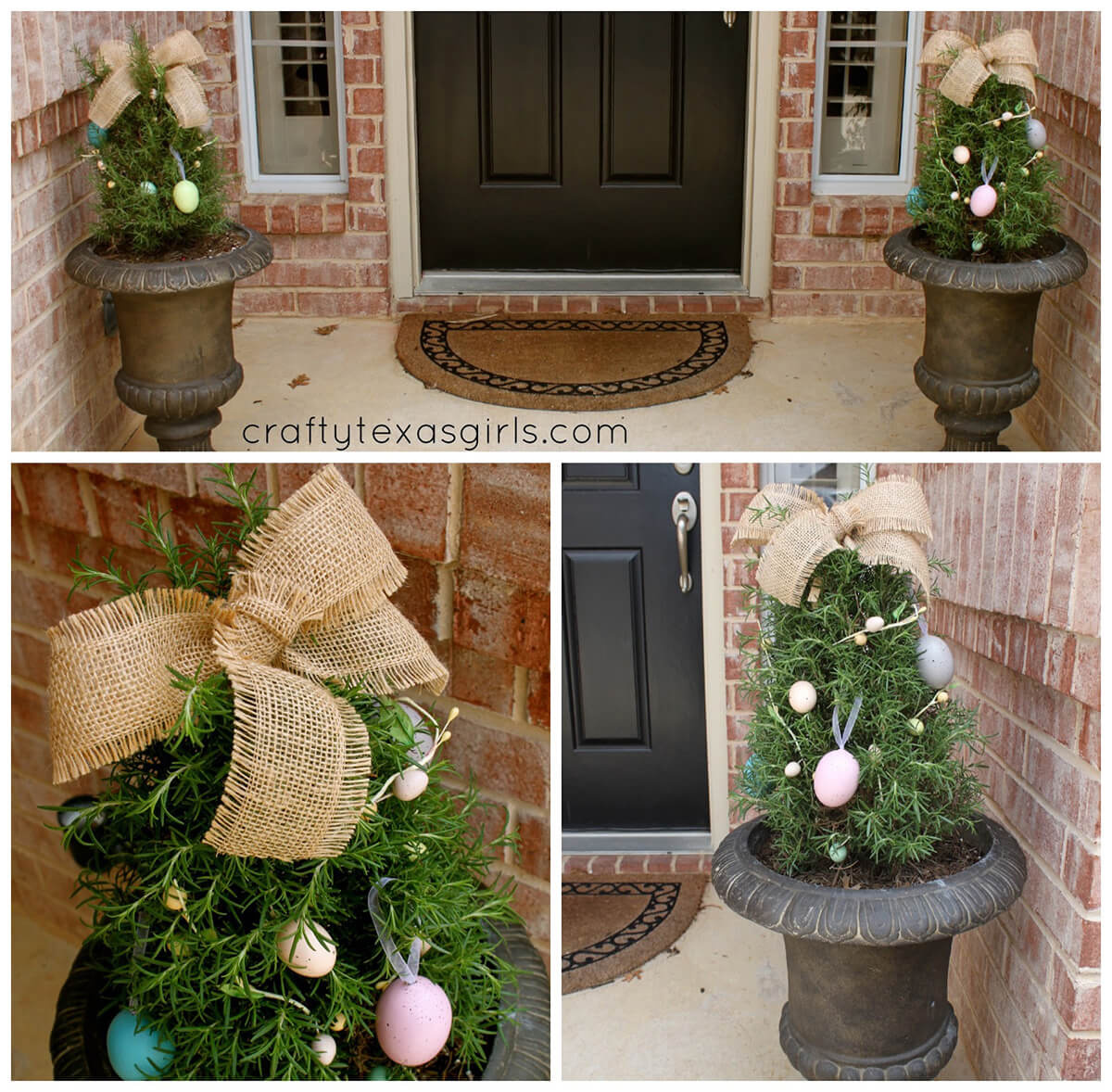 Egg Tree with Rustic Burlap Bow